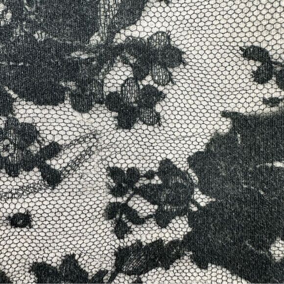 McQ Alexander McQueen Black and White Floral Print Knit  Bodycon Dress Sz Small - Picture 5 of 16